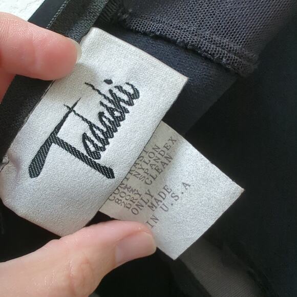 Tadashi Womens Cut Out Mesh Full Length Floor Evening Gown Formal Black Dress S - Picture 6 of 8